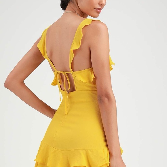 Lulu's Yellow Mini Dress - Picture 3 of 8